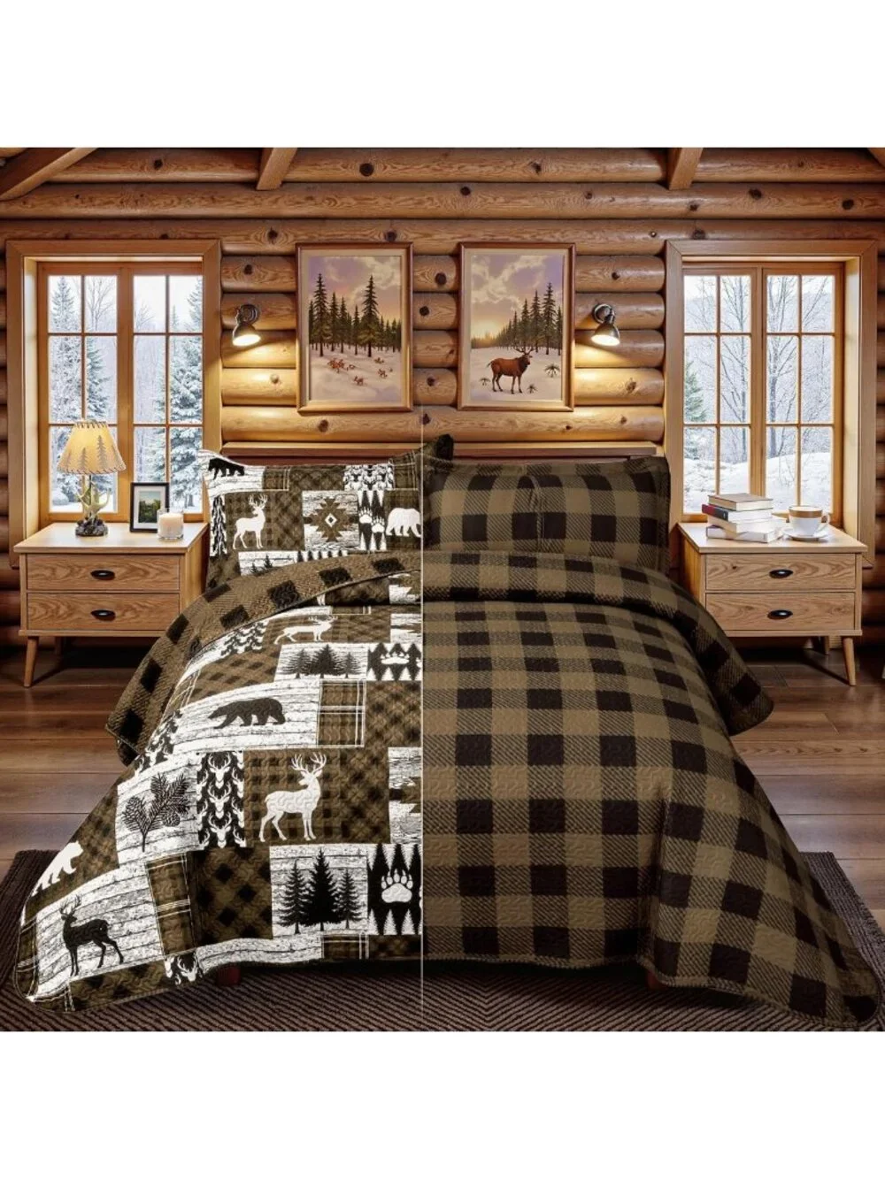 Cozy 3-Piece Farmhouse Quilt Set - Reversible Lightweight Bedspread & Shams
